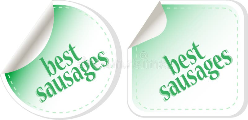 Best sausages green food stickers set