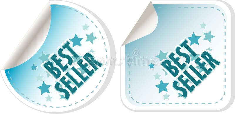 Best seller blue stickers set. vector label vector illustration Best seller blue stickers set. vector label vector illustration