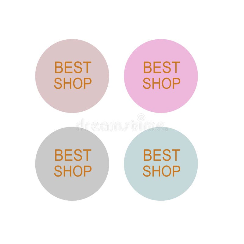 BEST SHOP FARBIGE PASTEL LABELS SAMMLUNG stock abbildung