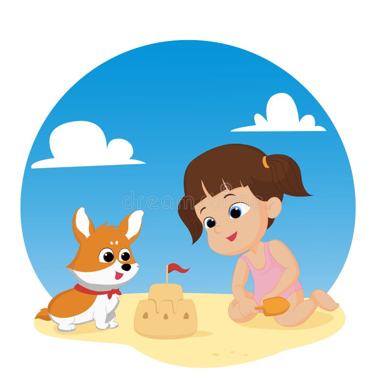 The best summer child's outdoor activities on the beach.Vector and illustration.