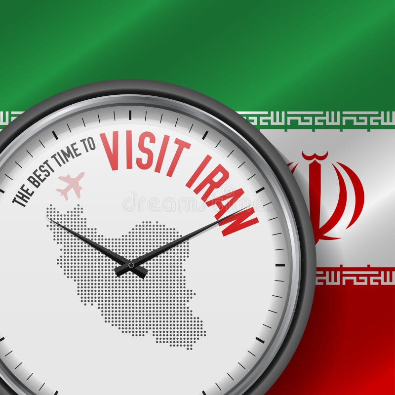 The Best Time To Visit Iran. Flight, Tour To Iran. Vector Illustration