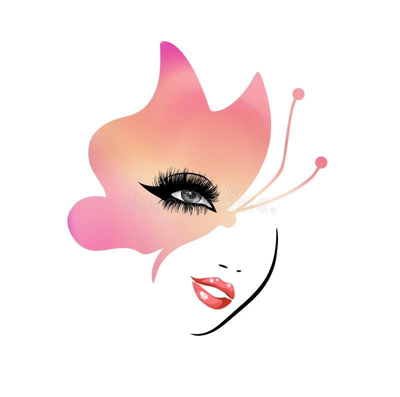 Best Vrouw Cosmetic make up Eyelashes extensies Hair Style Beauty salon studio Icon Logo Vector