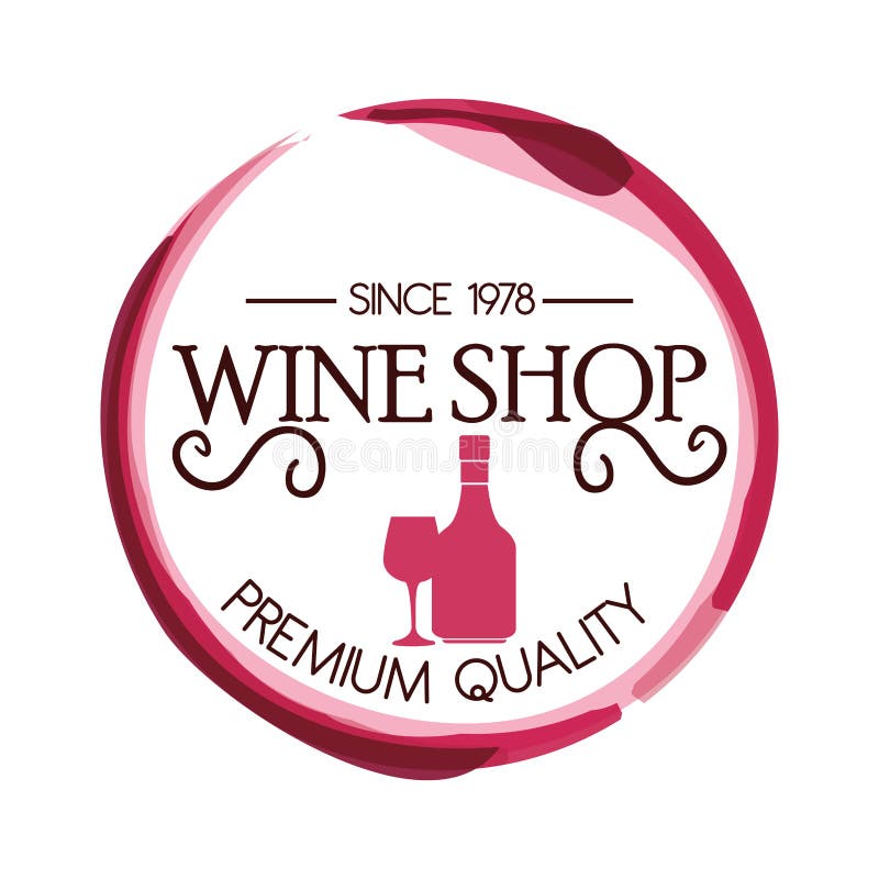 The Best Wine Shop Seal Guaranteed Stock Illustration - Illustration of ...