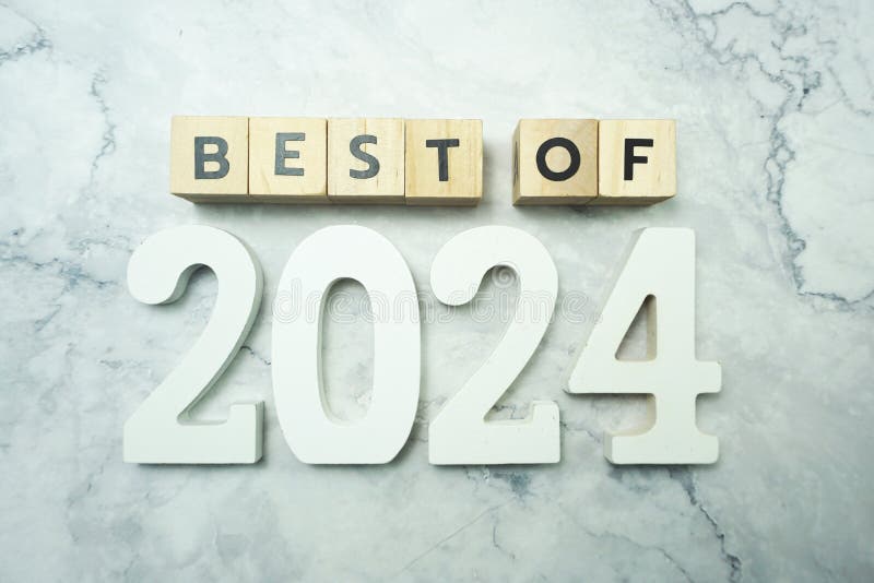 Best of the Year 2024 Letter Word on Marble Background Stock Image