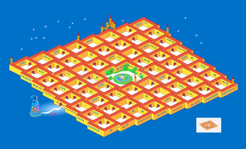 Beste Labyrinthe. helfen der Prinzessin, den Weg zum Garten zu finden. Logikpuzzspiel für Kinder und Erwachsene. Labyrinth für das stock abbildung