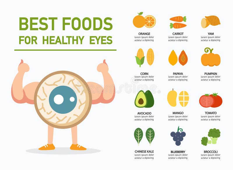 Beste voedsel voor gezonde infographic ogen vector illustratie Beste voedsel voor gezonde infographic ogen vector illustratie