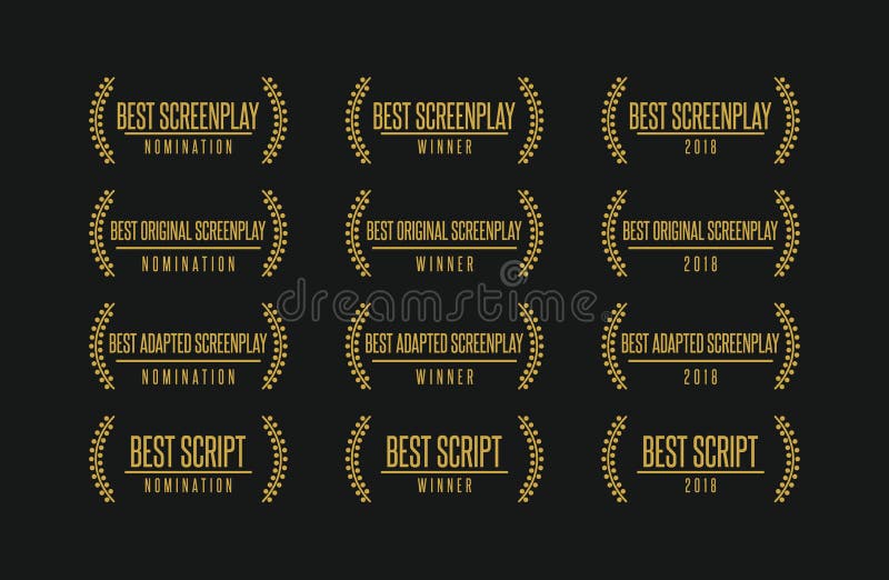 Bester Drehbuchfilmpreissiegervektor-Logosatz