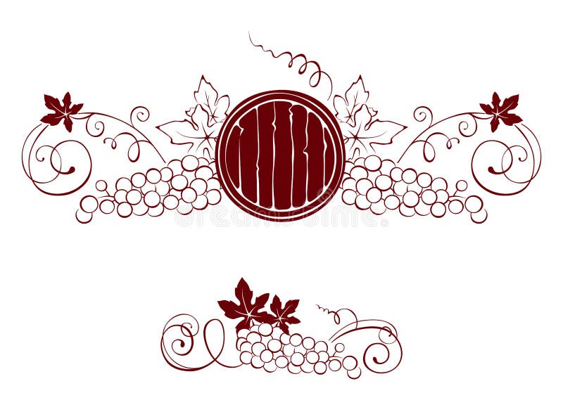 Beståndsdelar för fastställd design -- druva och trumma royaltyfri illustrationer Beståndsdelar för fastställd design -- druva och trumma royaltyfri illustrationer