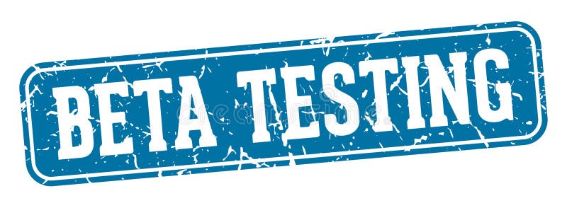 Beta testing rectangular sign. beta testing stamp stock illustration