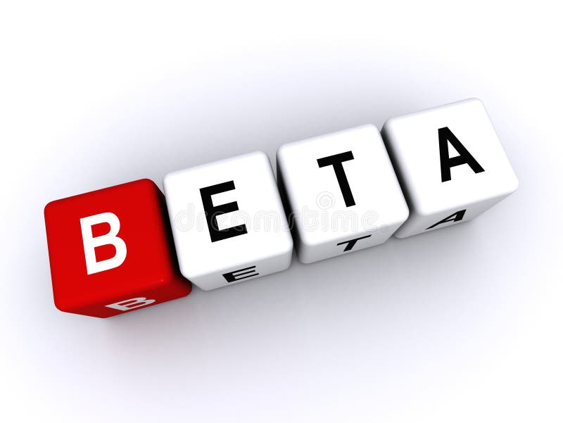 Beta word block on white royalty free illustration
