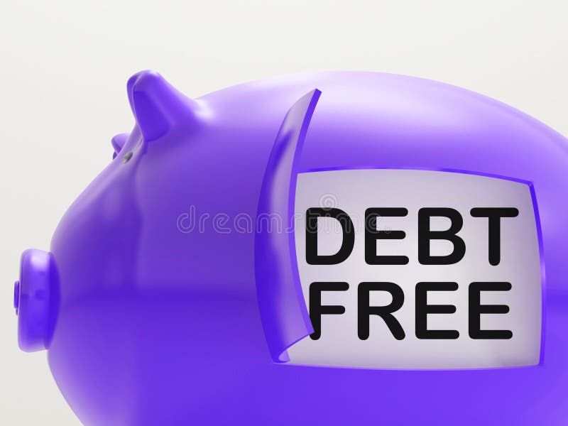 Debt Free Piggy Bank Meaning Money Paid Off. Debt Free Piggy Bank Meaning Money Paid Off