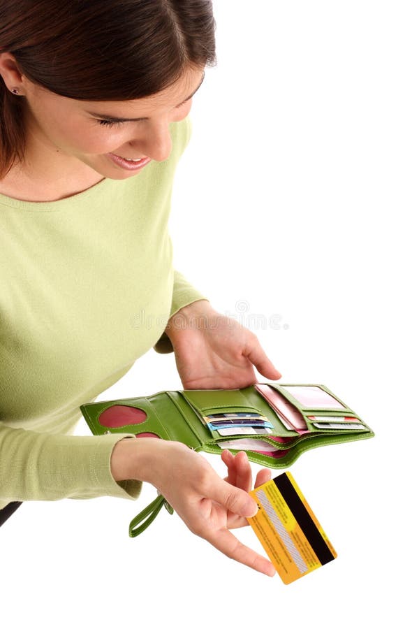 Pretty young woman holding credit card. Pretty young woman holding credit card