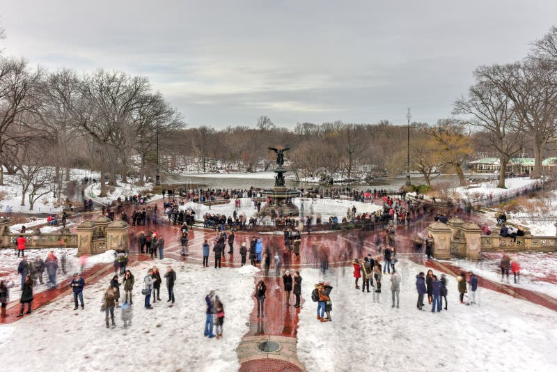 Winter at Bethesda Terrace in Central Park New York City Stock Photo - Alamy