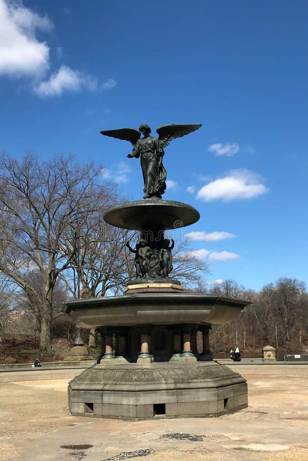 Bethesda fountain empty stock image. Image
