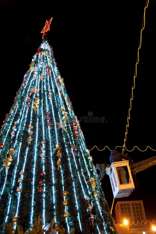 Christmas Tree Near Nativity Church, Bethlehem Editorial Photo Image