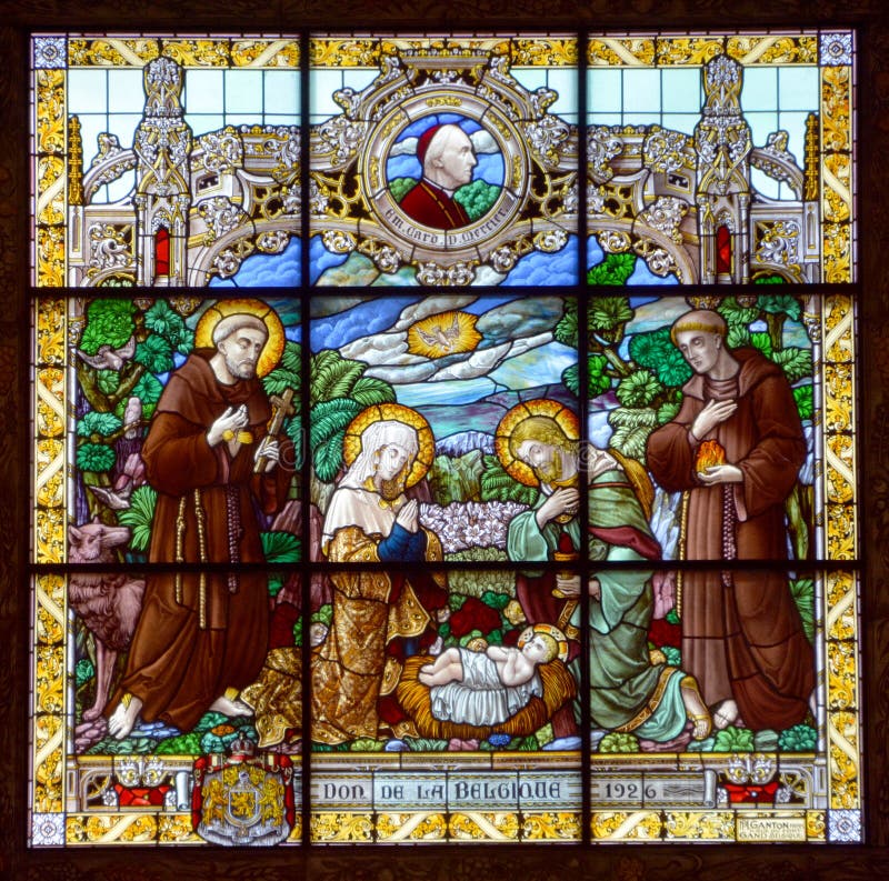 Bethlehem Church of Nativity Stained Glass Window stock photos Bethlehem Church of Nativity Stained Glass Window stock photos