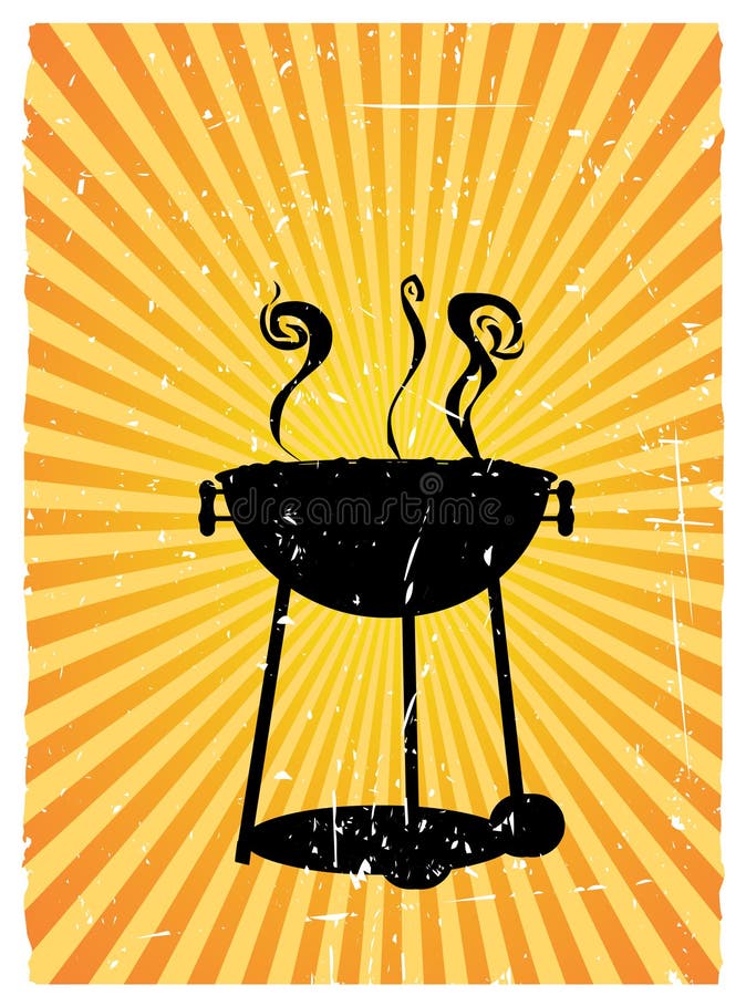 betonad bbq-grunge rays den soliga silhouetten royaltyfri illustrationer betonad bbq-grunge rays den soliga silhouetten royaltyfri illustrationer