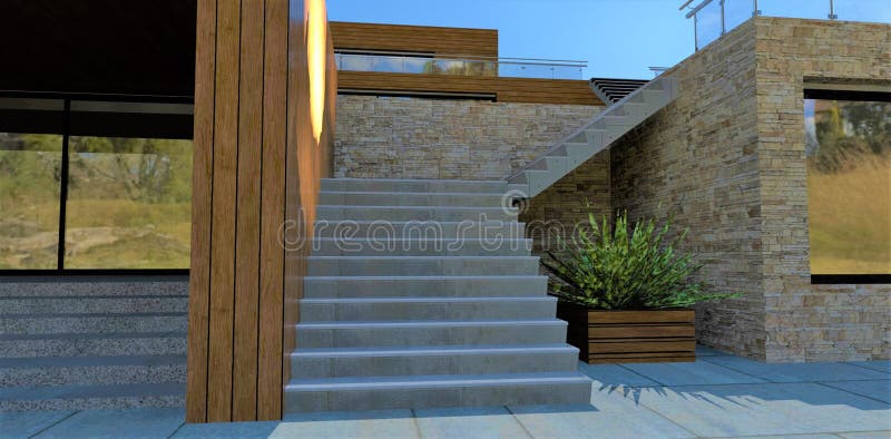 https://thumbs.dreamstime.com/b/betontreppe-zur-terrasse-eines-modernen-anwesens-holzkiste-mit-b%C3%BCschen-veranda-vertikaler-wand-sonnenbrille-d-sonnenblende-255281206.jpg