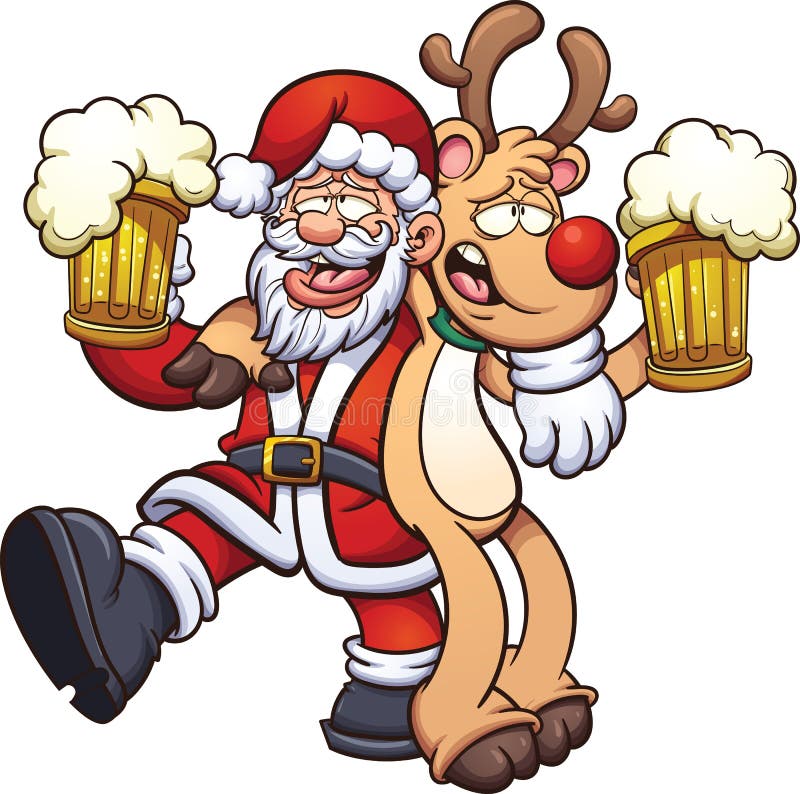 Betrunkener Weihnachtsmann lizenzfreie abbildung Betrunkener Weihnachtsmann lizenzfreie abbildung