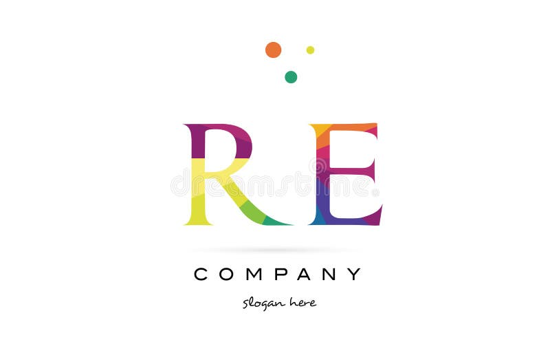 beträffande för regnbågefärger för r e idérik symbol för logo för bokstav för alfabet royaltyfri illustrationer beträffande för regnbågefärger för r e idérik symbol för logo för bokstav för alfabet royaltyfri illustrationer