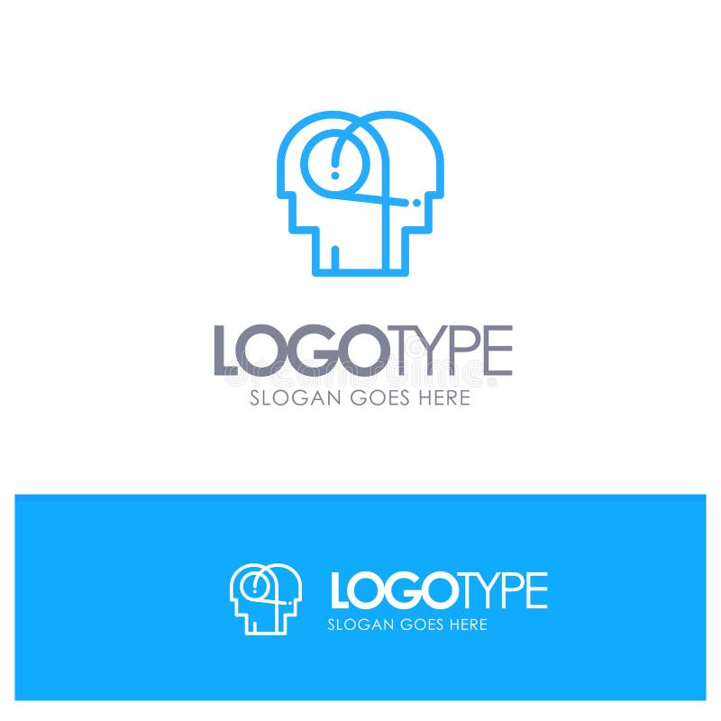 Better, Communication, Hearing, Human Blue outLine Logo with place for tagline stock illustration