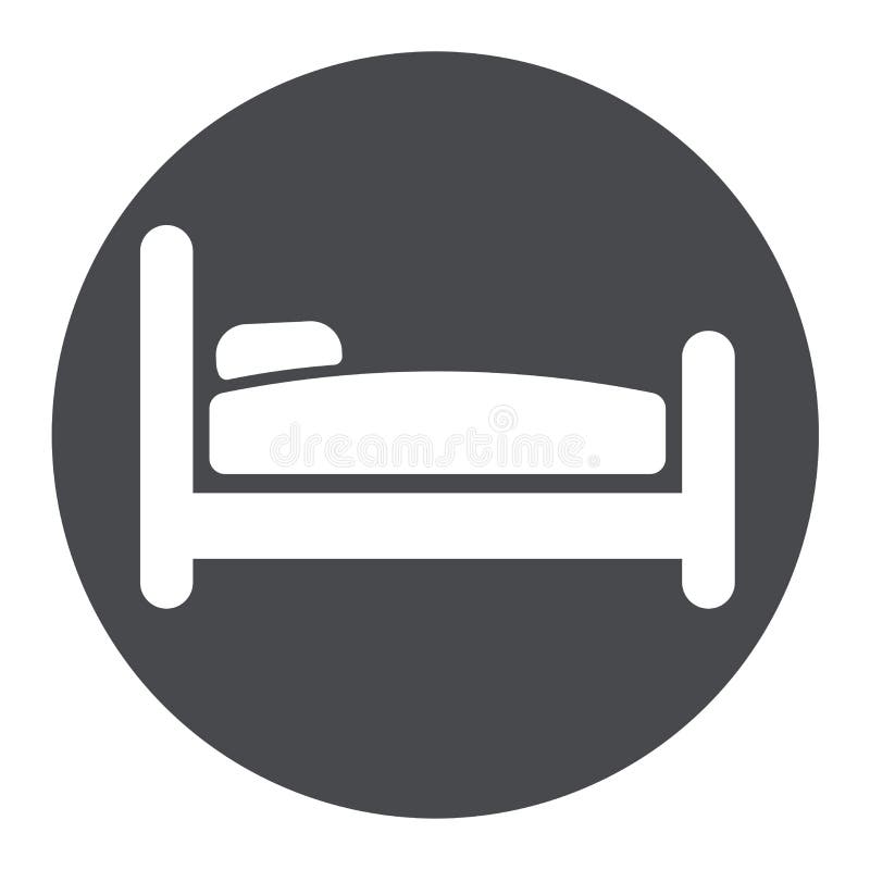 Graues Kreis-Symbol für Bett stock abbildung