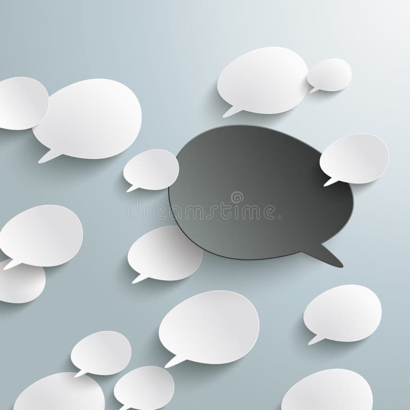 Bevel Speech Bubbles Black Opinion Infographic Des