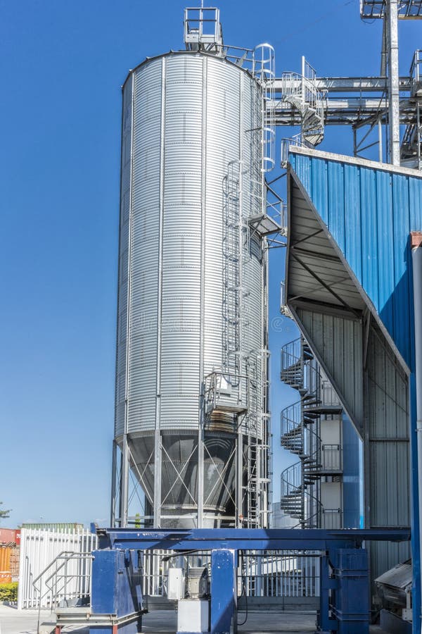 Beverage Factory Cylinders. with Blue Sky Stock Photo - Image of ...