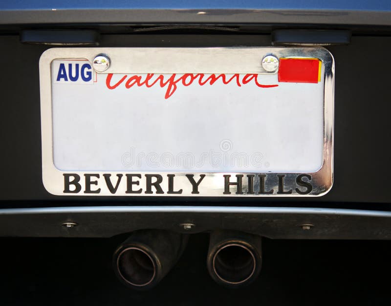 Beverly HillsautoKfzKennzeichen Stockfoto Bild von luxus, fahrzeug