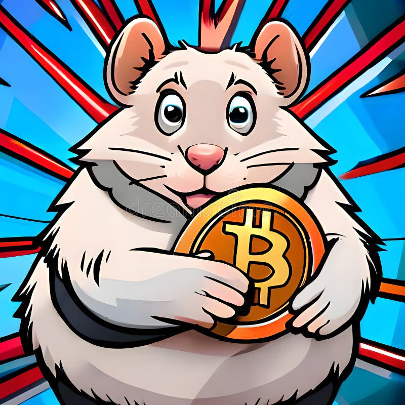 Beväpnade hamster som innehar bitmyntmynt vektor illustrationer