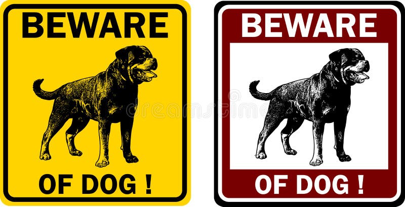 Beware of dog sign