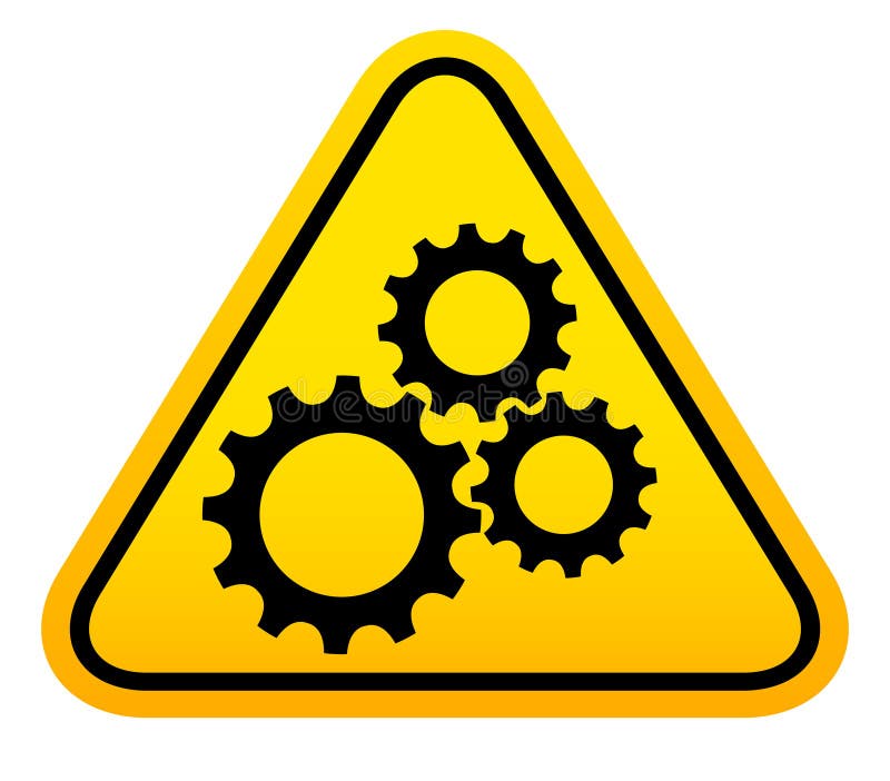 Beware of Moving Parts Warning Sign Stock Vector Illustration of