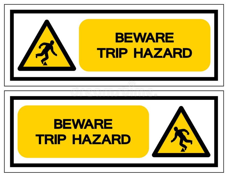 Beware Trip Hazard Symbol Sign, Vector Illustration, Isolate On White Background Label. EPS10 stock illustration