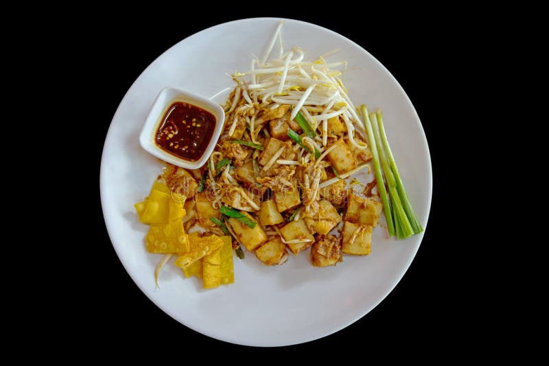 Beweeg Fried Turnip Cake met scrambled ei stock afbeeldingen Beweeg Fried Turnip Cake met scrambled ei stock afbeeldingen