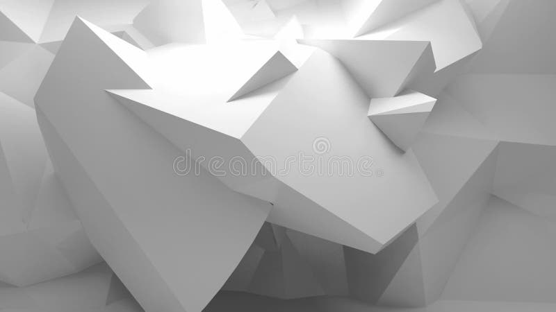 Bewegende abstracte 3d witte poligonalachtergrond