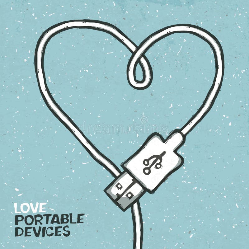 Love portable devices, concept illustration. Vector, EPS10. Love portable devices, concept illustration. Vector, EPS10