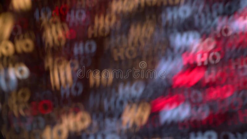 Bewegliche Partikel buntes unscharfes bokeh beleuchtet Hintergrundaufschrift ho ho ho stock video footage