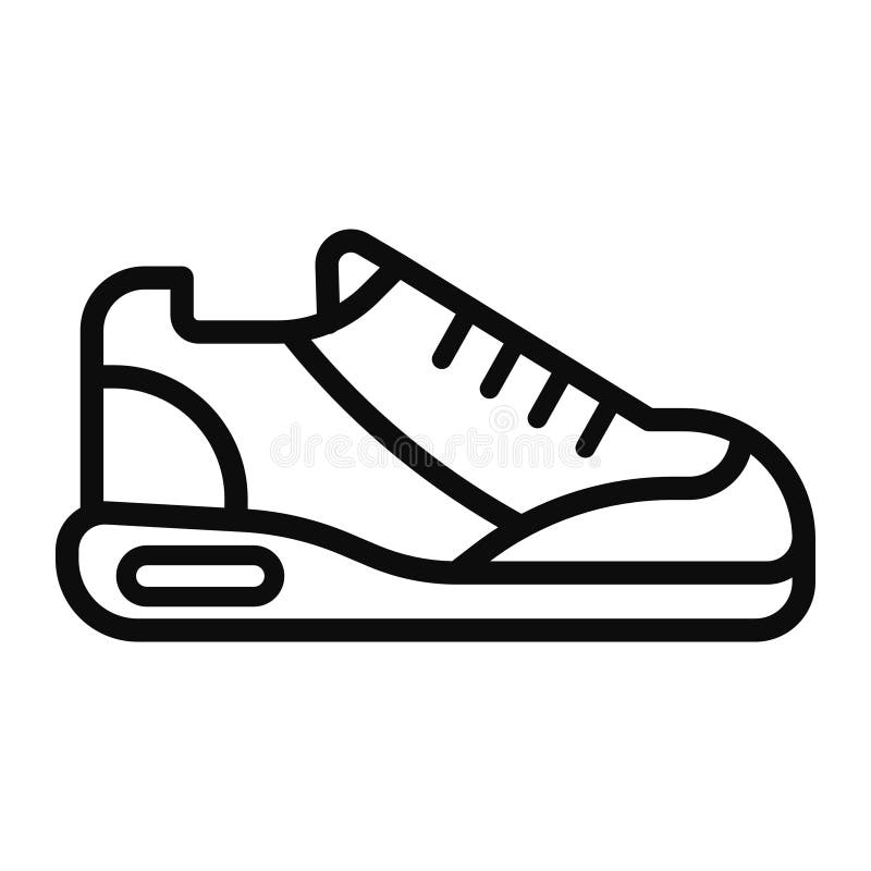 Trendy sneaker editable vector line icon isolated on white background. Trendy sneaker editable vector line icon isolated on white background