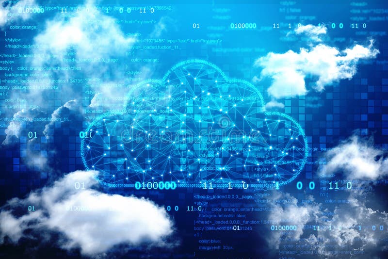 Bewölken Sie Datenverarbeitungskonzepthintergrund, abstrakten Hintergrund Digital, Wolkeninternet-Technologiehintergrund lizenzfreie stockfotos