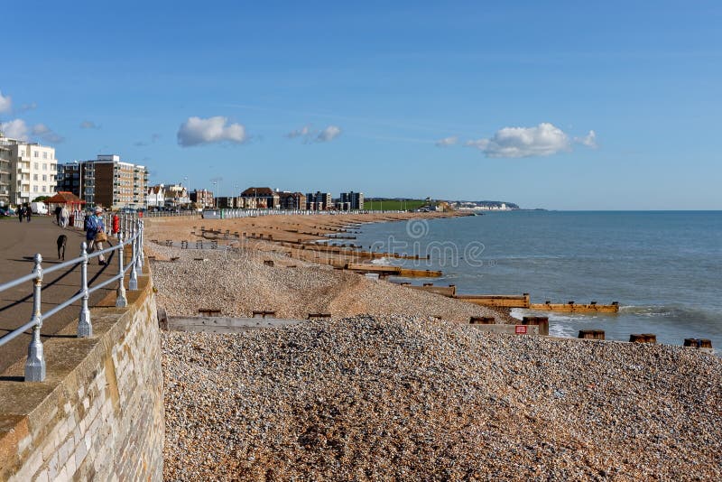 BEXHILL-ON-SEA ÖSTLIG SUSSEX/UK - OKTOBER 17: Sikt av seafroen arkivbilder BEXHILL-ON-SEA ÖSTLIG SUSSEX/UK - OKTOBER 17: Sikt av seafroen arkivbilder