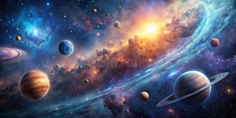 Beyond the Stars A Captivating View of the Cosmos AI-Generated Content vector illustration