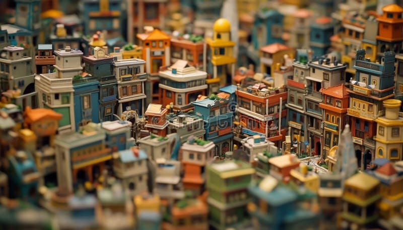 Bezaubernde Miniaturstädte 3D-Diorama-Sammlung realistische Fotografie erstellt mit ai lizenzfreie abbildung