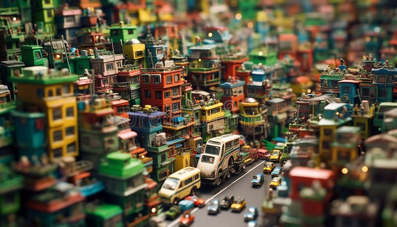 Bezaubernde Miniaturstädte 3D-Diorama-Sammlung realistische Fotografie erstellt mit ai stock abbildung
