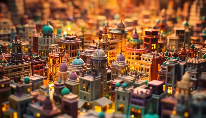 Bezaubernde Miniaturstädte 3D-Diorama-Sammlung realistische Fotografie erstellt mit ai stock abbildung