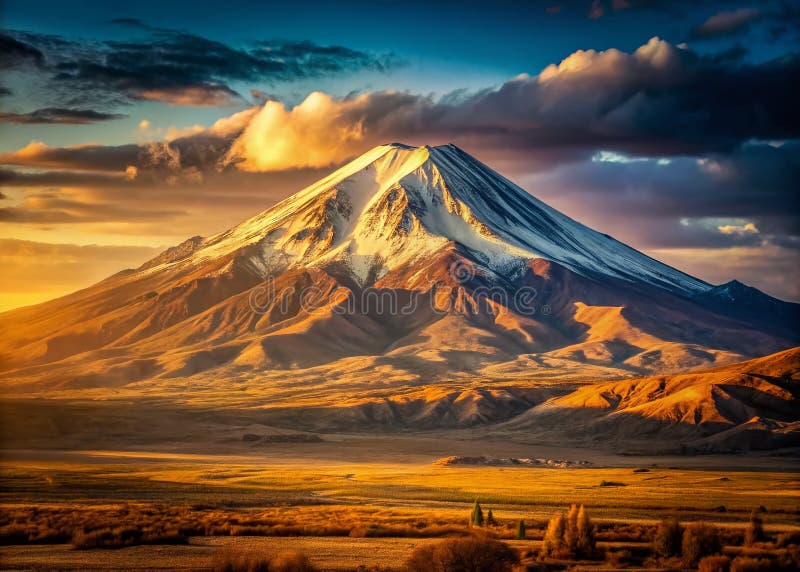 Bezczasowa tapeteria armenii uchwycająca majestatyczny ararat górski zakres w vintage krajobraz fotograficzny royalty ilustracja