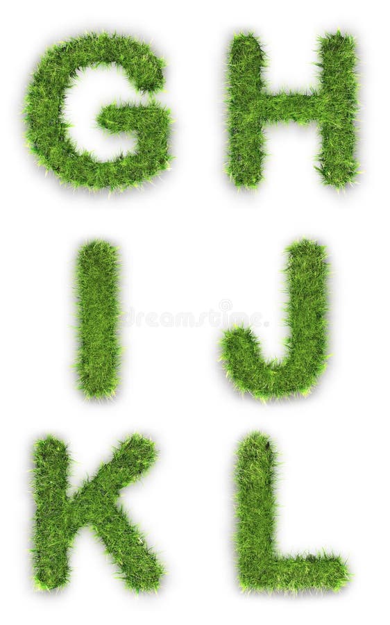 Bezeichnet g, h, i, J, K, L mit Buchstaben, das vom Gras gebildet wird