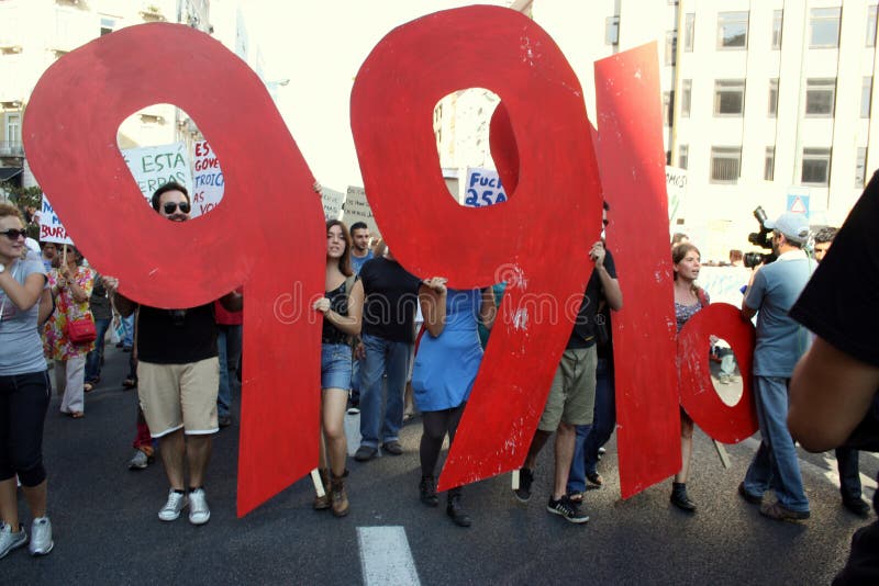 Bezet Lissabon - Globale Protesten 15 van de Massa Oktober