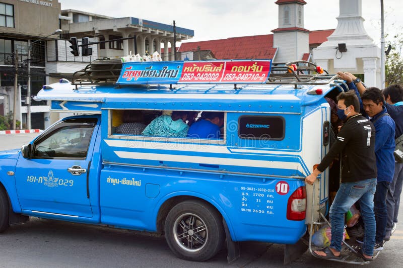 Bezige de stadsbus van Thailand stock foto Bezige de stadsbus van Thailand stock foto