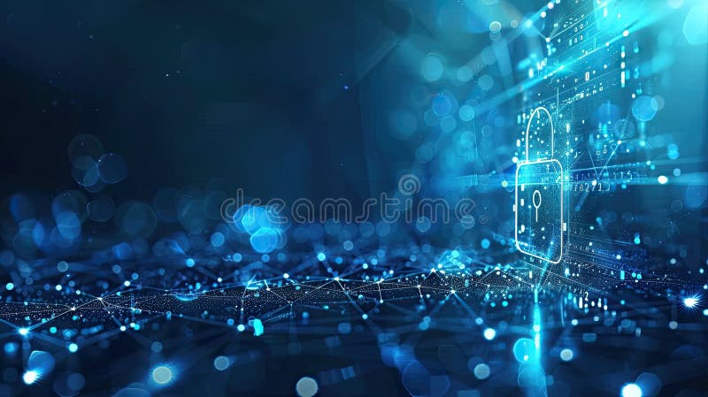 Bezpieczeństwo cyfrowe w cyberwszechświecie ilustracja wektor