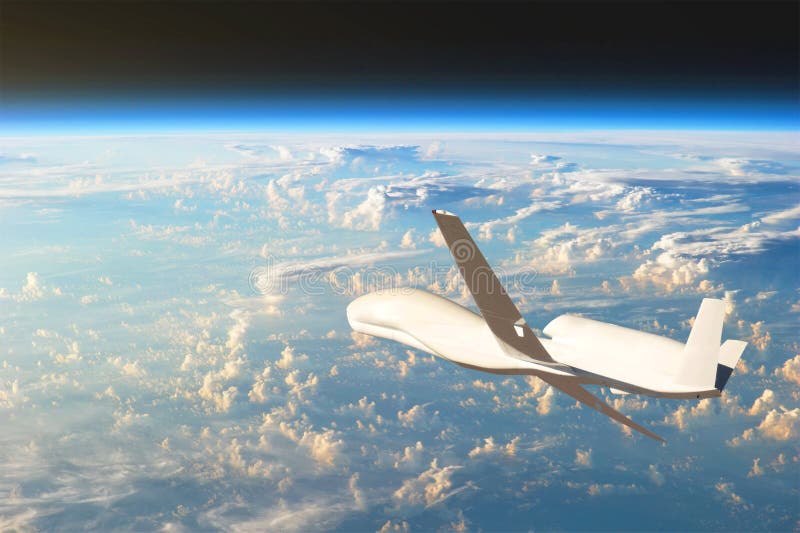 Bezpilotowy samolotu latanie w górnej atmosferze nauka benzynowe skorupy planety ziemia Elementy ten wizerunek